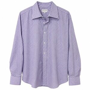 Alfred Dunhill London Purple Stripe Button Down Dress Shirt Men's 18 Large